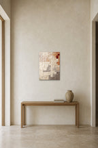 Paper Tiles shown at 50 × 70 cm above a 140 cm oak console