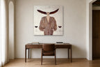 Wine for Two shown at 100 × 100 cm above a 160 cm walnut desk