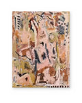 Pink Fragments, hand-painted abstract painting shown straight on